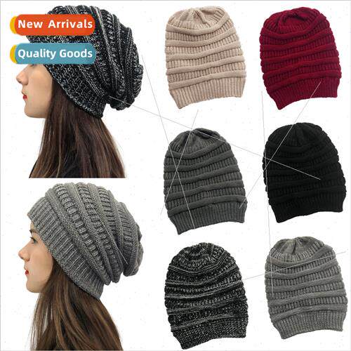 2020 new fall and winter hat wool knit hat outdoor warm pull