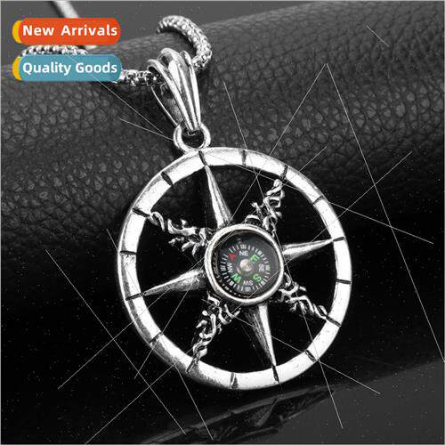 The new retro compass pendant nd versatile personality fashi
