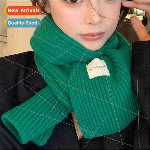 Solid color wool scarf female winter warm ins high value stu