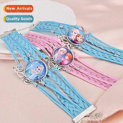 Geun  Cartoon Blue Frozen Princess Elsa Multi-layer Braided