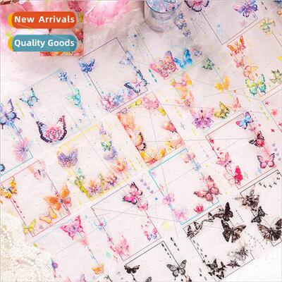 Water Jade Phantom Butterfly Handbook Tape Transparent Cute