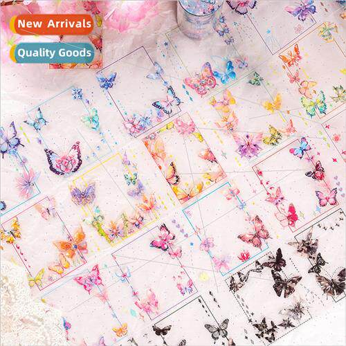 Water Jade Phantom Butterfly Handbook Tape Transparent Cute