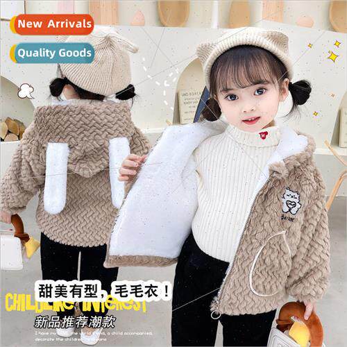 Girls wool sweater coat childrens winter childrens padded an