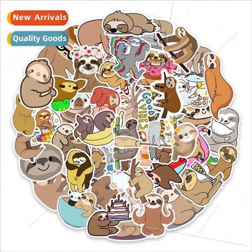 50 sloth cartoon anime doodle stickers notebook water cup cr