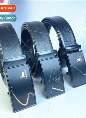 Casual Mens Belt Wrapped Edge Running Belt Gold Brushed Trou