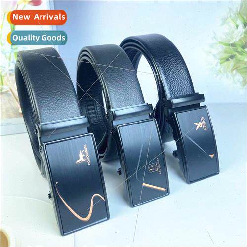 Casual Mens Belt Wrapped Edge Running Belt Gold Brushed Trou