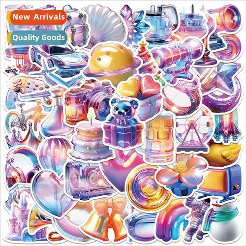 50 pcs of 3D gift icon dazzle color cartoon graffiti sticker