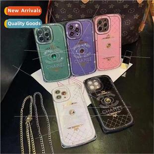 适用 iPhone14Promax inlaid rhinestone phone case 13pro creat