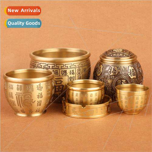 Pure brass rice bowl Baifu jar asure bowl desktop small orna