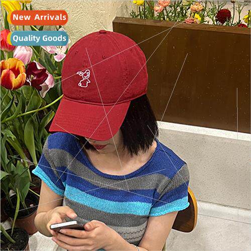 Korea baseball cap female show face small cute duck tongue c