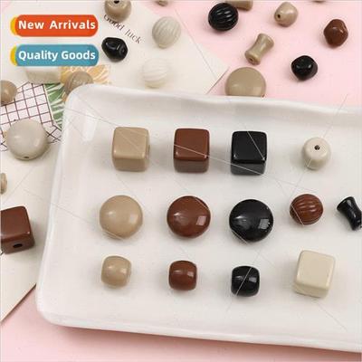 mple solid color acrylic love square pumpkin beads loose bea