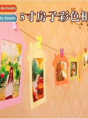 5 inch 10 house shape Korean hanging paper photo frame 5 hor