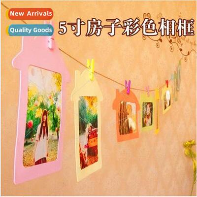 5 inch 10 house shape Korean hanging paper photo frame 5 hor