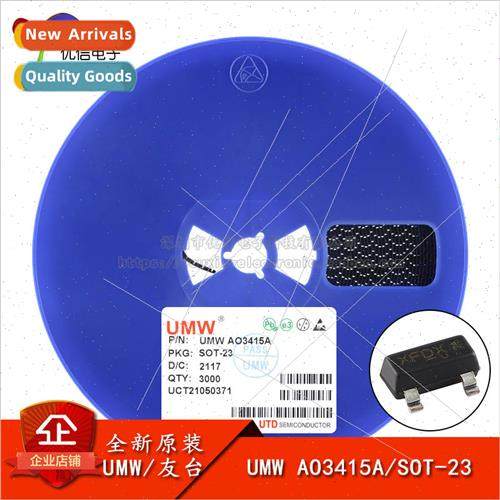New al UMW AO3415A SOT-23 -20V/-4A P-Channel MOS Chip