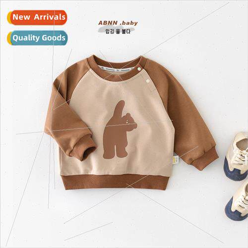 Newborn baby spring new sweater boys cartoon bear pullover m