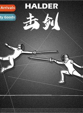 Athletic Fencing Sports Badge Souvenir  Bookbag Cartoon Broo