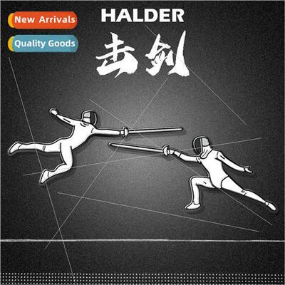 Athletic Fencing Sports Badge Souvenir  Bookbag Cartoon Broo