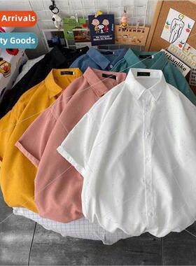 Short-sleeved shirt mens summer thin Hong Kong  Japanese fiv