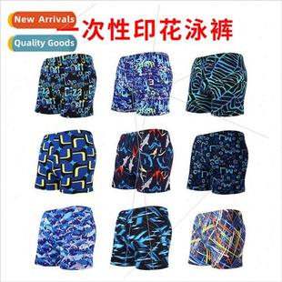 Swim Adult Disposable Loose Beach Front Trunks Printed Flat