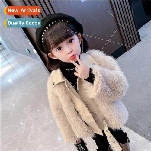 Girls imitation fur coat fall and winter 2023 new children K