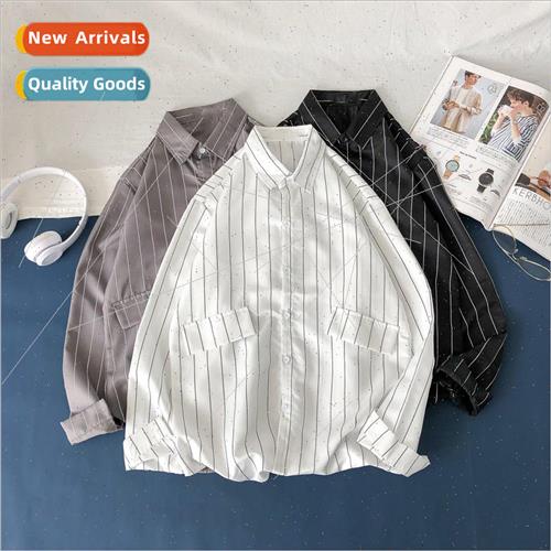 Spring and Autumn 2019 new simple ins casual striped shirt m