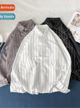 Spring and Autumn 2019 new simple ins casual striped shirt m