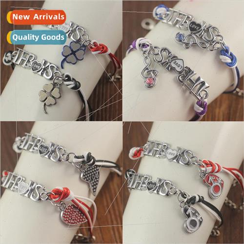 TF four-leaf clover bracelet Wang Junkai leather colorful co