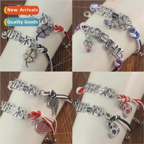 TF four-leaf clover bracelet Wang Junkai leather colorful co