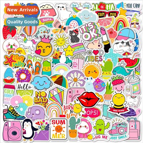 100 Pieces of ght Color Small Fresh Stickers Ins Style Small