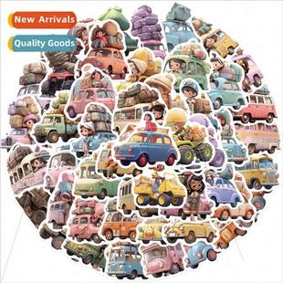 50 cartoon travel car stickers personalized decorative guita