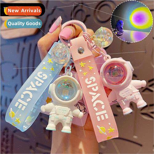 Cartoon spaceman sunset light keychain female cute creative