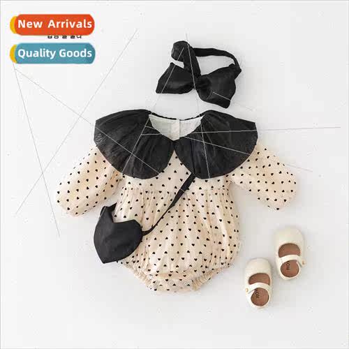 Baby girl new package fart jumpsuit Princess large lapel out
