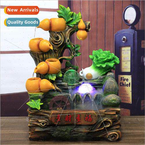 New gourd cabbage crafts running water fish tank home soft f