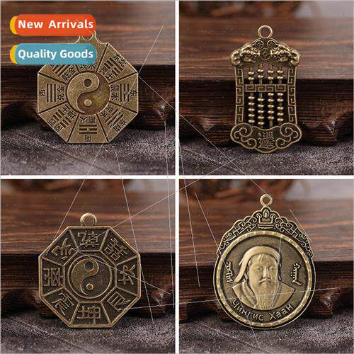 Creative imitation brass pendant brave abacus old car keycha
