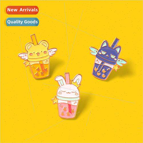 Rabbit Flavor Pearl Milk Tea Brooch Mocha Sakura Koko Badge