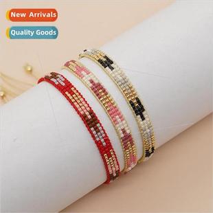 imported rice beads ins woven clashing handmade bohem color