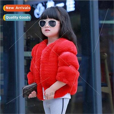 2023 girls new winter childrens thickened coat imitation ott
