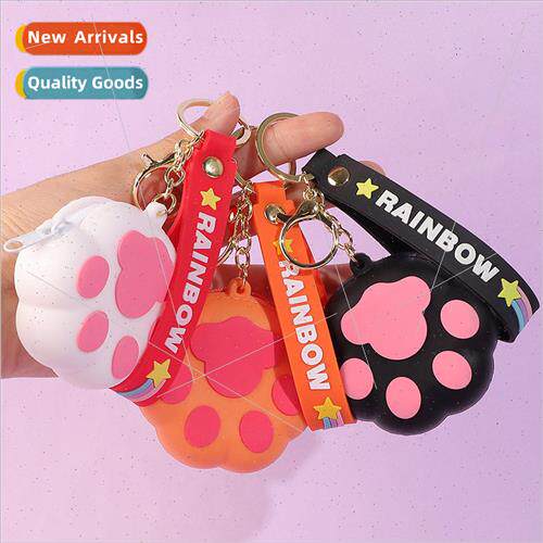 Cats paw keychain crossbody organizer bag creative cartoon s