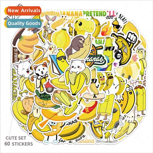 60 cartoon cute fruit banana banana doodle stickers luggage