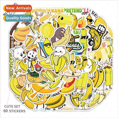 60 cartoon cute fruit banana banana doodle stickers luggage