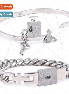 Couple concentric locks men and women titanium steel peach h