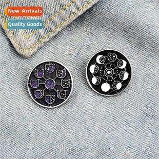 brooch moon change Cartoon sky simple starry cat personality