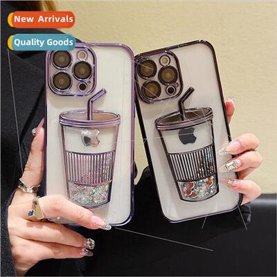 适用 iPhone 14Promax Electroplating Quicksand Cup Phone Case