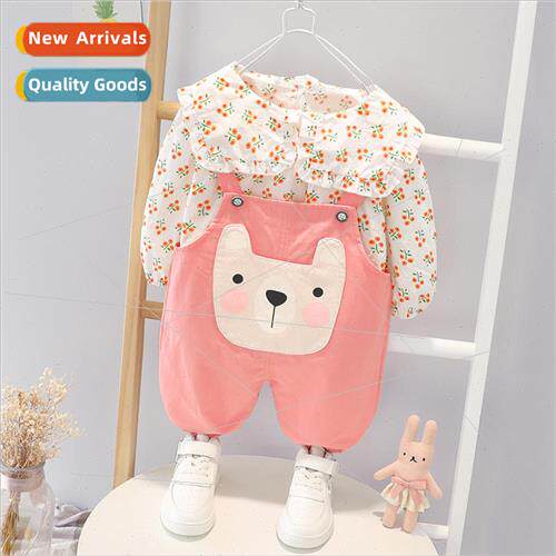 Baby girl fall new small girl doll collar floral top + back