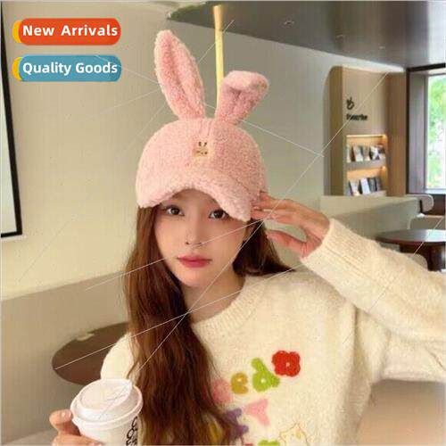 Plush hat female fall and winter duck tongue cap sweet cute