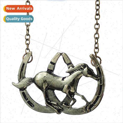 Popular Retro Trojan Horse Necklace Zodiac Horse Necklace Ne