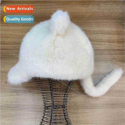 Autumn and winter cute cat ears fluffy plush duck tongue cap