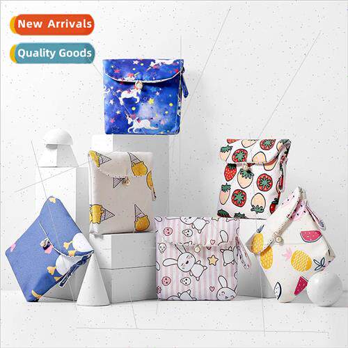 Korea cute cartoon sanitary napkin storage bag cotton cloth