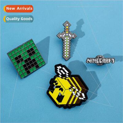 Cartoon creative personality game around metal badge my worl