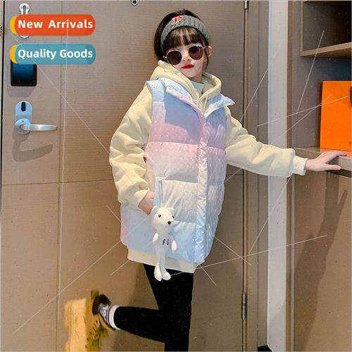 Girls winter down cotton vest 2023 new childrens 适用eign 适